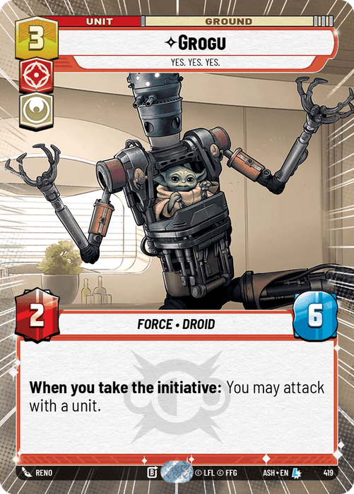 Grogu - Yes. Yes. Yes. (ASH) Legendary Star Wars Unlimited Fantasy Flight Games Hyperspace Non-Foil