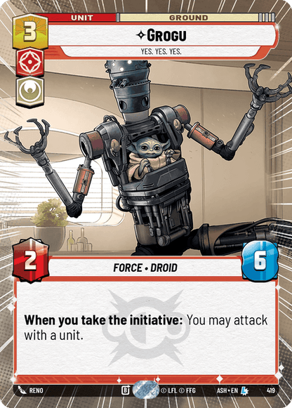 Grogu - Yes. Yes. Yes. (ASH) Legendary Star Wars Unlimited Fantasy Flight Games Hyperspace Non-Foil