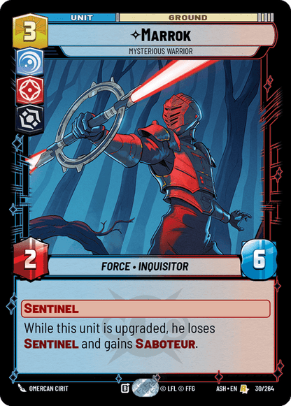 Marrok - Mysterious Warrior (ASH) Rare Star Wars Unlimited Fantasy Flight Games Standard Non-Foil