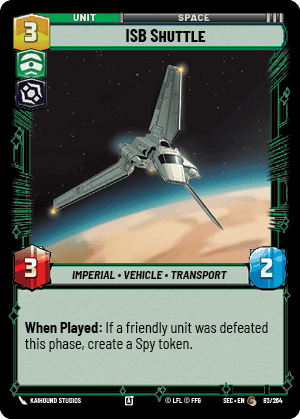 ISB Shuttle (SEC) Common Fantasy Flight Games