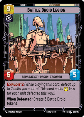 Battle Droid Legion (TWI) Uncommon Star Wars Unlimited Fantasy Flight Games Standard Non-Foil 