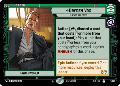 Dryden Vos - I Never Ask Twice (SEC) Rare Fantasy Flight Games Standard Non-Foil