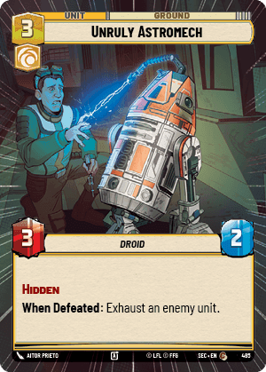 Unruly Astromech (SEC) Common Fantasy Flight Games Hyperspace Non-Foil