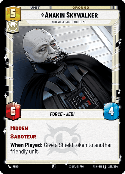 Anakin Skywalker - You Were Right About Me (ASH) Starter Star Wars Unlimited Fantasy Flight Games Standard Non-Foil