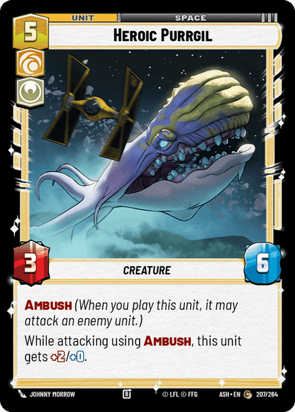 Heroic Purrgil (ASH) Common Star Wars Unlimited Fantasy Flight Games Standard Non-Foil