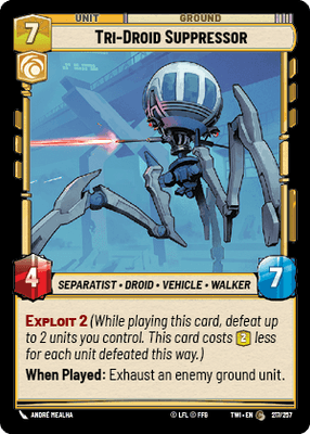 Tri-Droid Suppressor (TWI) Common Star Wars Unlimited Fantasy Flight Games Standard Non-Foil 