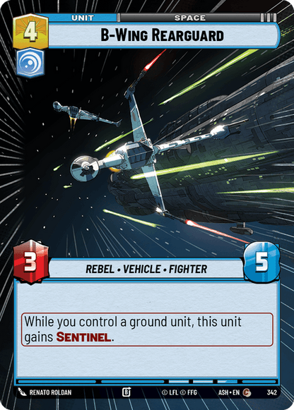 B-Wing Rearguard (ASH) Common Star Wars Unlimited Fantasy Flight Games Hyperspace Non-Foil