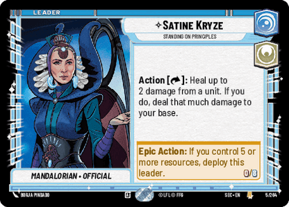 Satine Kryze - Standing on Principles (SEC) Rare Fantasy Flight Games