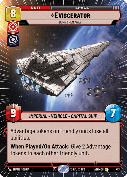 Eviscerator - Burn Them Away (ASH) Rare Star Wars Unlimited Fantasy Flight Games Hyperspace Non-Foil