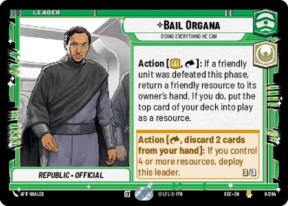 Bail Organa - Doing Everything He Can (SEC) Rare Fantasy Flight Games Standard Non-Foil