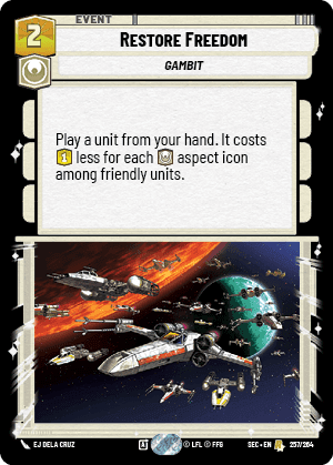 Restore Freedom (SEC) Rare Fantasy Flight Games Standard Non-Foil