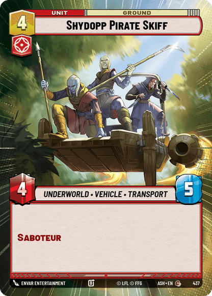 Shydopp Pirate Skiff (ASH) Common Star Wars Unlimited Fantasy Flight Games Hyperspace Non-Foil