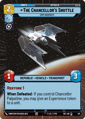 The Chancellor's Shuttle - Grim Harbinger (SEC) Starter Fantasy Flight Games