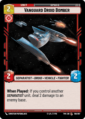 Vanguard Droid Bomber (TWI) Common Star Wars Unlimited Fantasy Flight Games Standard Non-Foil 