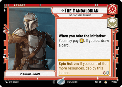 The Mandalorian - We Can't Keep Running (ASH) Rare Star Wars Unlimited Fantasy Flight Games Standard Non-Foil