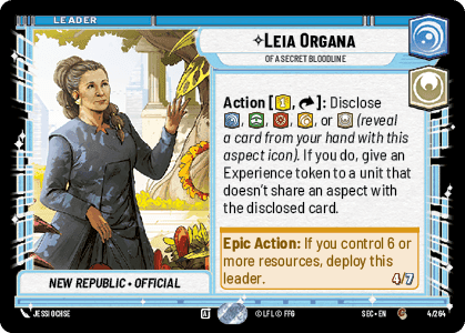 Leia Organa - Of A Secret Bloodline (SEC) Common Fantasy Flight Games Standard Non-Foil