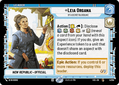 Leia Organa - Of A Secret Bloodline (SEC) Common Fantasy Flight Games Standard Non-Foil
