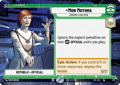 Mon Mothma - Forming a Coalition (SEC) Common Fantasy Flight Games Hyperspace Non-Foil