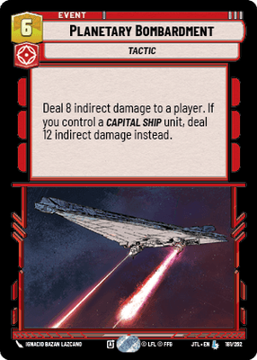 Planetary Bombardment (JTL) Legendary Fantasy Flight Games Standard Non-Foil
