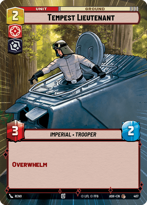 Tempest Lieutenant (ASH) Common Star Wars Unlimited Fantasy Flight Games Hyperspace Non-Foil