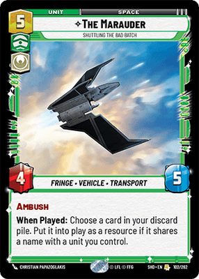 The Marauder - Shuttling the Bad Batch (SHD) Rare Star Wars Unlimited Fantasy Flight Games Standard Non-Foil 