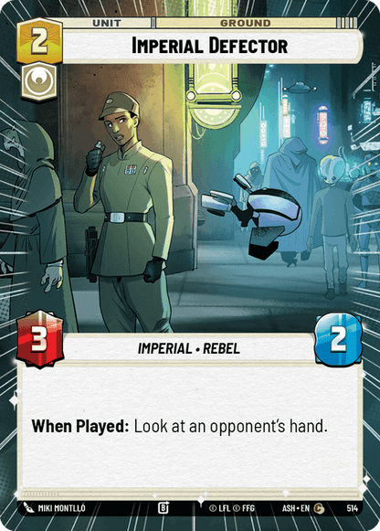 Imperial Defector (ASH) Common Star Wars Unlimited Fantasy Flight Games Hyperspace Non-Foil