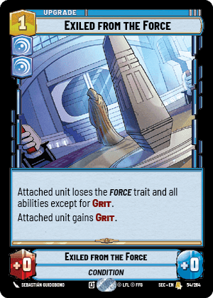 Exiled from the Force (SEC) Rare Fantasy Flight Games Standard Non-Foil