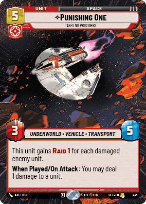 Punishing One - Takes No Prisoners (SEC) Rare Fantasy Flight Games Hyperspace Non-Foil