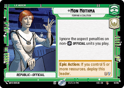 Mon Mothma - Forming a Coalition (SEC) Common Fantasy Flight Games