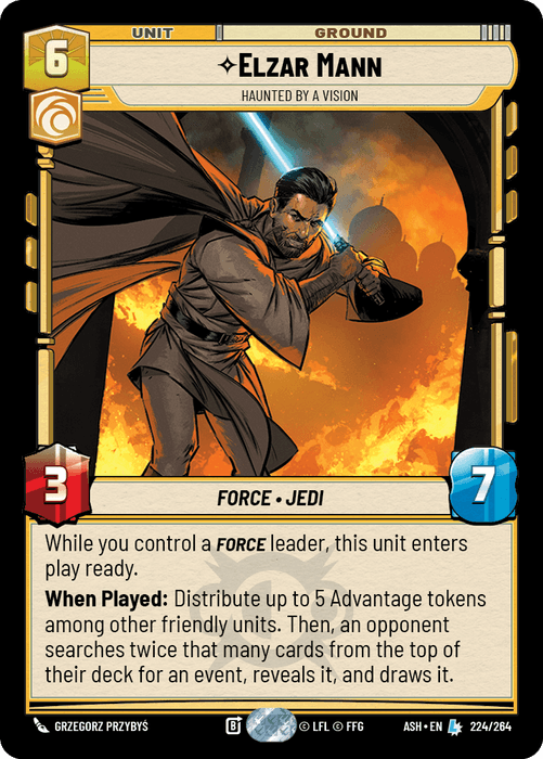 Elzar Mann - Haunted by a Vision (ASH) Legendary Star Wars Unlimited Fantasy Flight Games Standard Non-Foil