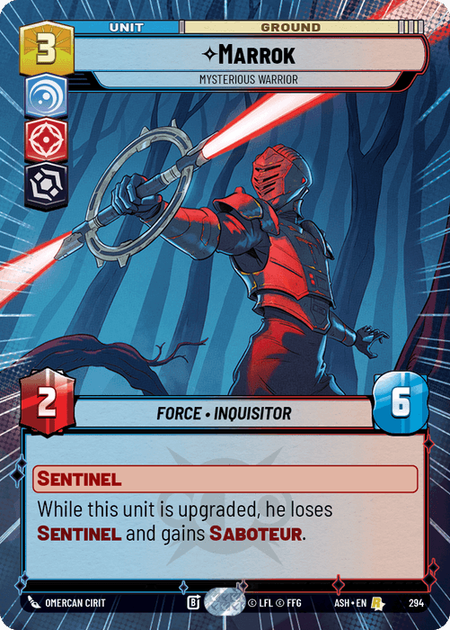Marrok - Mysterious Warrior (ASH) Rare Star Wars Unlimited Fantasy Flight Games Hyperspace Non-Foil