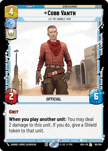 Cobb Vanth - Let Me Handle This (ASH) Rare Star Wars Unlimited Fantasy Flight Games Standard Non-Foil