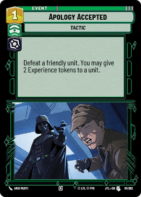 Apology Accepted (JTL) Uncommon Fantasy Flight Games Standard Non-Foil