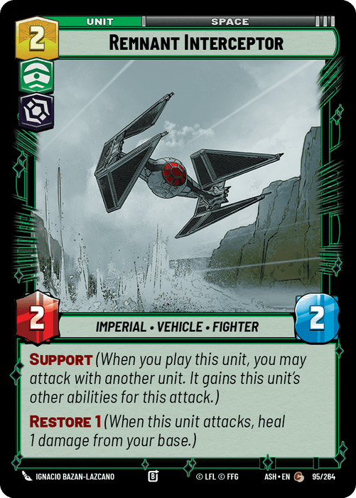 Remnant Interceptor (ASH) Common Star Wars Unlimited Fantasy Flight Games Standard Non-Foil