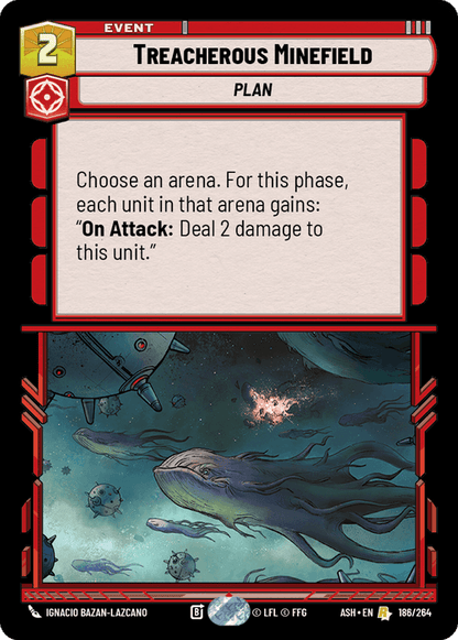 Treacherous Minefield (ASH) Rare Star Wars Unlimited Fantasy Flight Games Standard Non-Foil