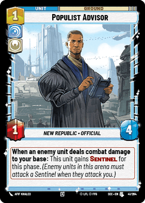 Populist Advisor (SEC) Uncommon Fantasy Flight Games Standard Non-Foil
