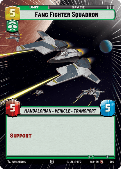 Fang Fighter Squadron (ASH) Common Star Wars Unlimited Fantasy Flight Games Hyperspace Non-Foil
