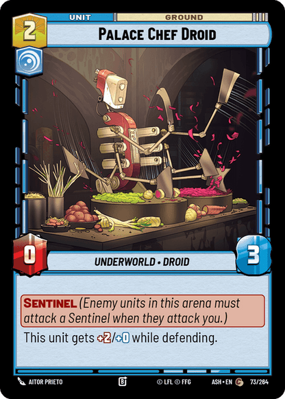 Palace Chef Droid (ASH) Common Star Wars Unlimited Fantasy Flight Games Standard Non-Foil