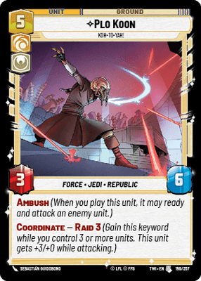 Plo Koon - Koh-To-Yah! (TWI) Uncommon Star Wars Unlimited Fantasy Flight Games Standard Non-Foil 