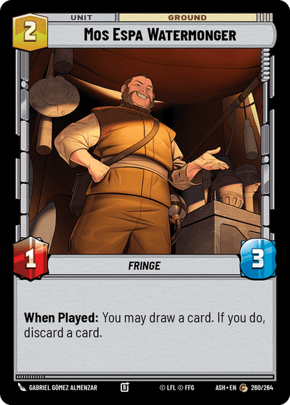 Mos Espa Watermonger (ASH) Common Star Wars Unlimited Fantasy Flight Games Standard Non-Foil