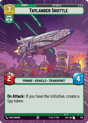 Taylander Shuttle (SEC) Uncommon Fantasy Flight Games
