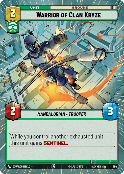 Warrior of Clan Kryze (ASH) Common Star Wars Unlimited Fantasy Flight Games Hyperspace Non-Foil
