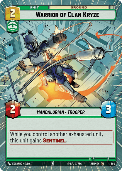 Warrior of Clan Kryze (ASH) Common Star Wars Unlimited Fantasy Flight Games Hyperspace Non-Foil