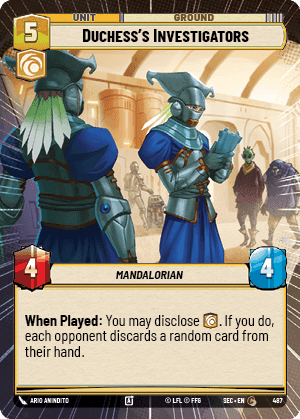 Duchess's Investigators (SEC) Common Fantasy Flight Games Hyperspace Non-Foil