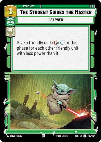 The Student Guides the Master (ASH) Uncommon Star Wars Unlimited Fantasy Flight Games Standard Non-Foil