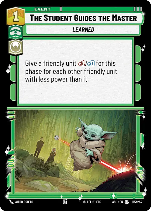 The Student Guides the Master (ASH) Uncommon Star Wars Unlimited Fantasy Flight Games Standard Non-Foil