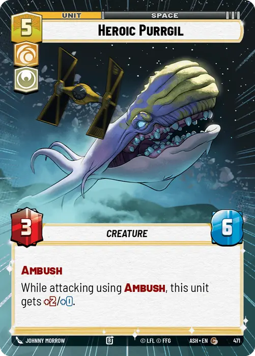 Heroic Purrgil (ASH) Common Star Wars Unlimited Fantasy Flight Games Hyperspace Non-Foil