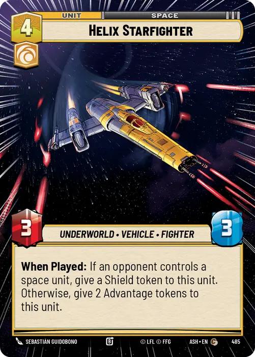 Helix Starfighter (ASH) Common Star Wars Unlimited Fantasy Flight Games Hyperspace Non-Foil