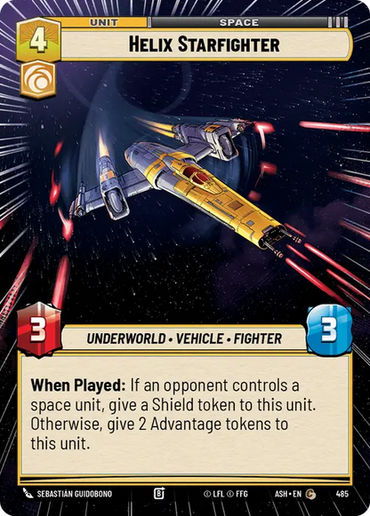 Helix Starfighter (ASH) Common Star Wars Unlimited Fantasy Flight Games Hyperspace Non-Foil