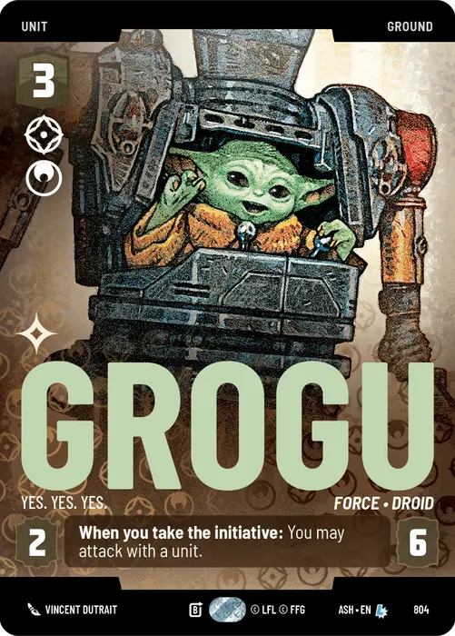 Grogu - Yes. Yes. Yes. (ASH) Legendary Star Wars Unlimited Fantasy Flight Games Prestige Non-Foil